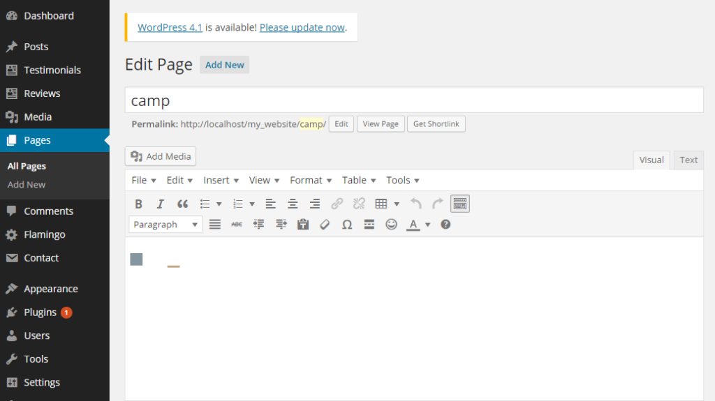 Set Up Your WordPress Site on Cloud: Create New Pages 