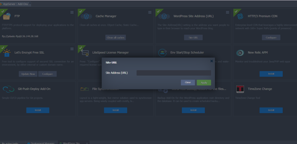Migrate WordPress Site to Cloud Hosting: WordPress Site Address
